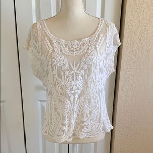 Paper Tee White Lace Blouse